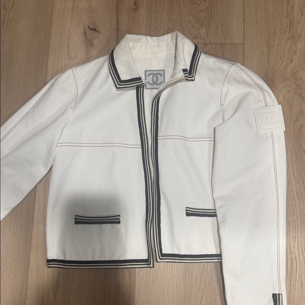 Chanel size 40 white sport line jacket